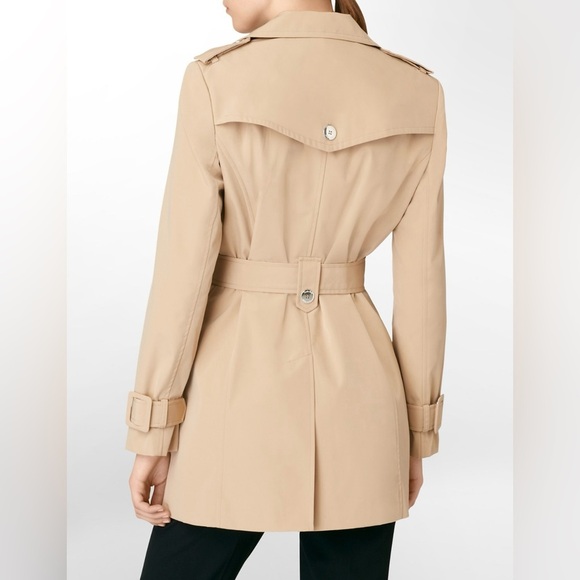 Calvin Klein Belted Double Breasted Trench Coat, Rain Coat in Natural, Large - Picture 2 of 15